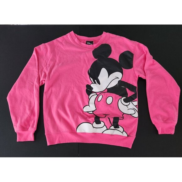 Disney Minnie Mouse Pullover Sweatshirt Pink Juniors Size Medium 7-9 Soft EUC - Picture 4 of 13